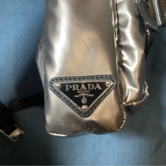 Prada Metallic Silver Backpack - Picture 3 of 11
